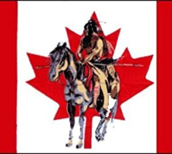 Canadian Indian with Horse Flag