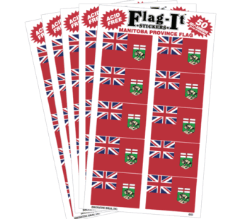 Manitoba Provincial Decals, 1″x1.5″, 50/pack