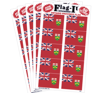 Ontario Provincial Decals, 1″x1.5″, 50/pack