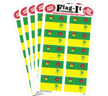 Saskatchewan Provincial Decals, 1″x1.5″, 50/pack