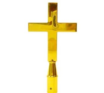 Church cross brass plated 8″ finial