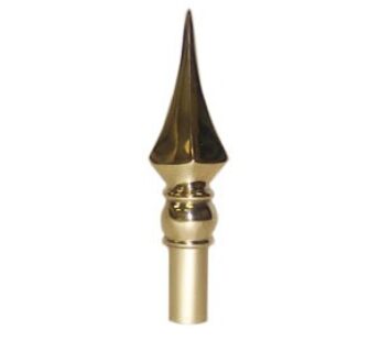 Fancy Spear Finial, Brass Plated