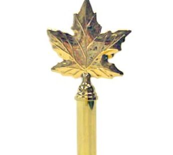 Maple Leaf Finial, Brass Plated