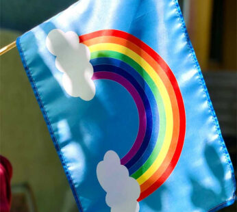 Hope Rainbow 12×18 Stick Flag