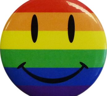 Pride Happy Face Round Button