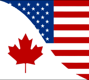 USA/Canada Combo 2 3/8″x4″ Window Cling Decal