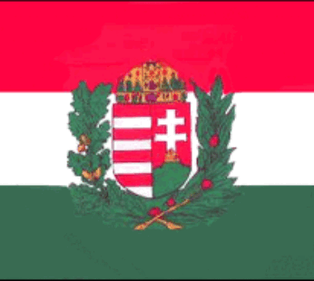 Hungary Flags with coat of arms & wreath