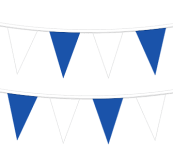 Blue/White Plastic Pennant String, 120′