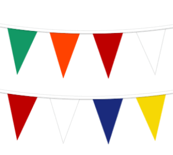 Multicoloured Plastic Pennant String, 120′