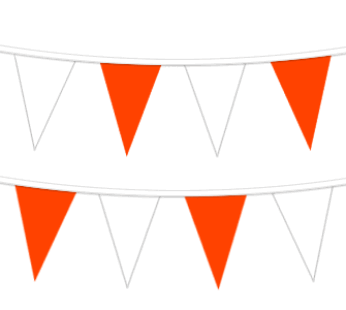 Orange/White Plastic Pennant String, 120′
