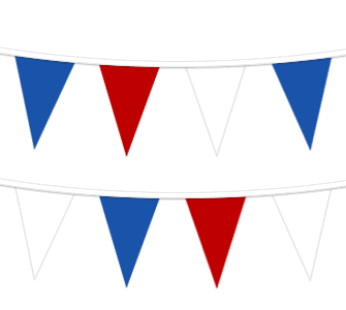Red/White/Blue Plastic Pennant String, 120