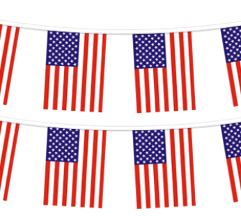 USA Flag Pennant String, 60′.